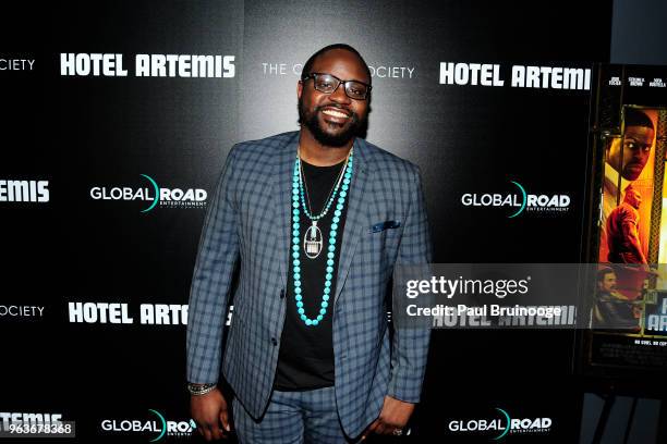 Brian Tyree Henry attends Global Road Entertainment With The Cinema Society Host A Screening Of "Hotel Artemis" at Laduree Soho on May 29, 2018 in...