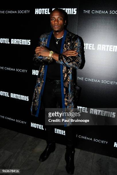 Young Paris attends Global Road Entertainment With The Cinema Society Host A Screening Of "Hotel Artemis" at Laduree Soho on May 29, 2018 in New York...