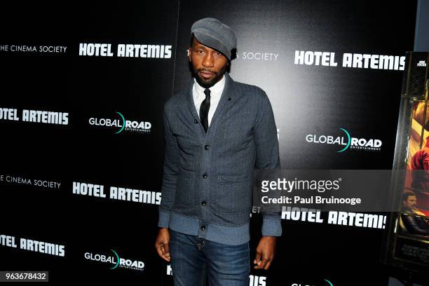 Leon Robinson attends Global Road Entertainment With The Cinema Society Host A Screening Of "Hotel Artemis" at Laduree Soho on May 29, 2018 in New...