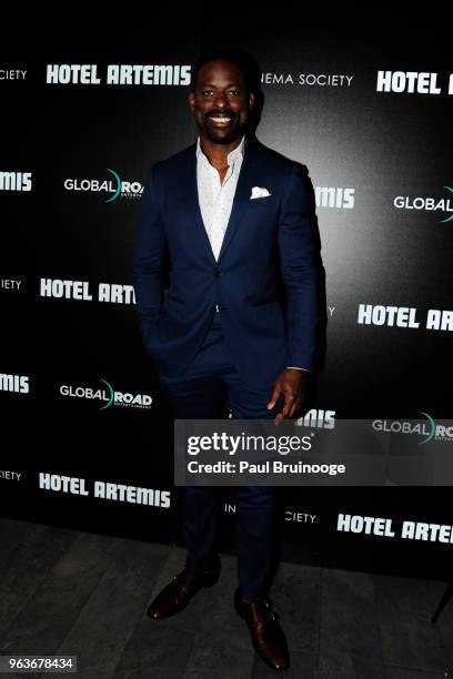 Sterling K. Brown attends Global Road Entertainment With The Cinema Society Host A Screening Of "Hotel Artemis" at Laduree Soho on May 29, 2018 in...