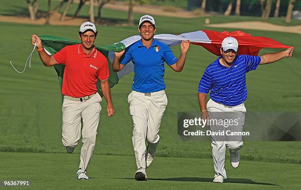 Edoardo Molinari of Italy, Matteo Manassero of Italy, and Francesco Molinari of Italy make a remarkbly talented Italian threesome who are playing in...