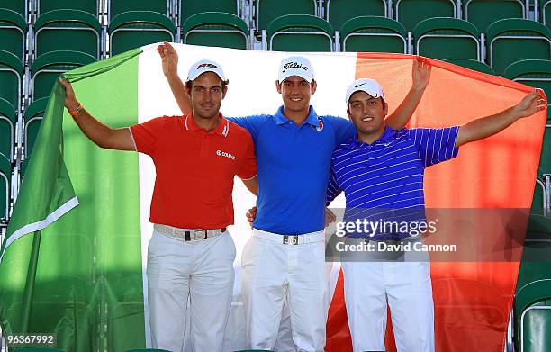 Edoardo Molinari of Italy, Matteo Manassero of Italy, and Francesco Molinari of Italy make a remarkbly talented Italian threesome who are playing in...