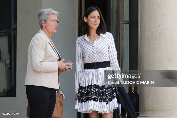 French Minister attached to the Minister of Ecological and Inclusive Transition Brune Poirson and French Junior Minister for Defence Genevieve...