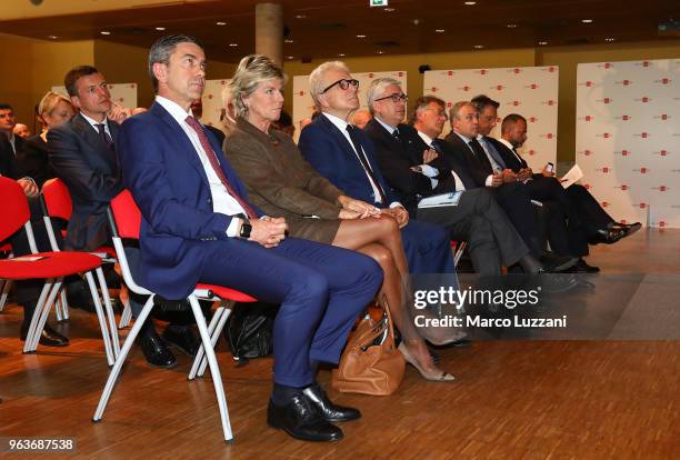 Alessandro Costacurta, Evelina Christillin and Antonio Matarrese during the unveiling of 'Report Calcio', Italian Football Federation annual report,...