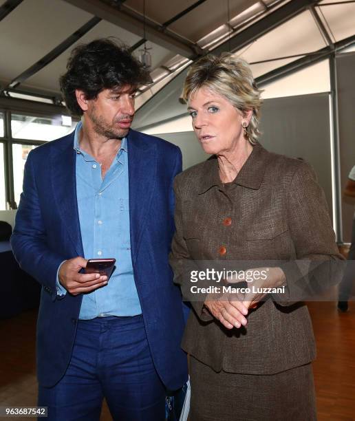 Demetrio Albertini and Evelina Christillin during the unveiling of 'Report Calcio', Italian Football Federation annual report, on May 30, 2018 in...