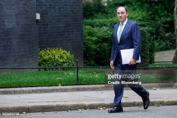 Ignacio Galan, chairman and chief executive officer of Iberdrola SA, arrives for a meeting of industry executives at 10 Downing Street in London,...