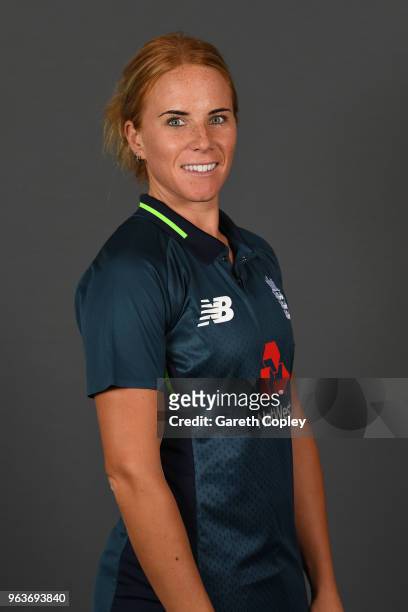 Lauren Winfield of England poses for a portrait on May 30, 2018 in Loughborough, England.
