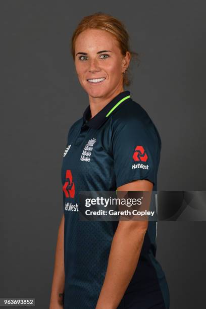 Lauren Winfield of England poses for a portrait on May 30, 2018 in Loughborough, England.