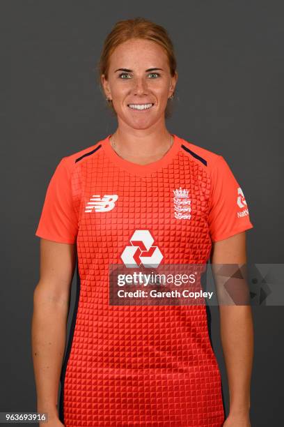 Lauren Winfield of England poses for a portrait on May 30, 2018 in Loughborough, England.