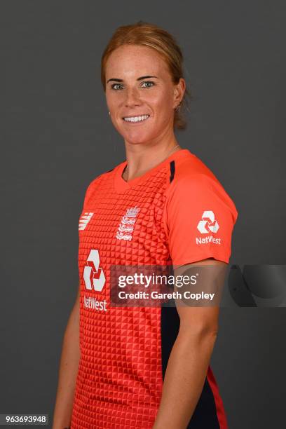 Lauren Winfield of England poses for a portrait on May 30, 2018 in Loughborough, England.