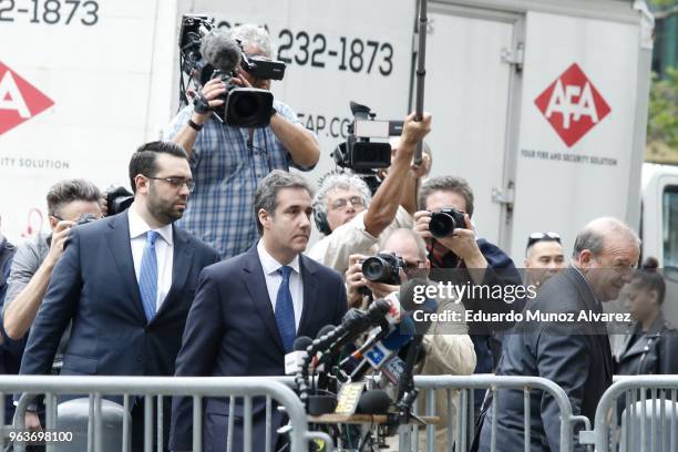 Former personal lawyer and confidante for President Donald Trump, Michael Cohen arrives at the United States District Court Southern District of New...