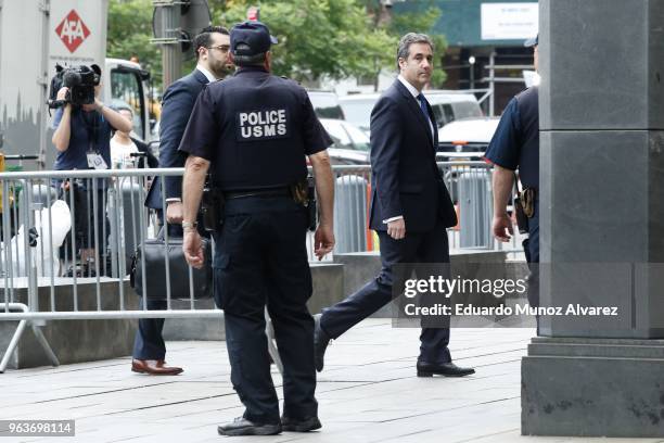 Former personal lawyer and confidante for President Donald Trump, Michael Cohen arrives at the United States District Court Southern District of New...