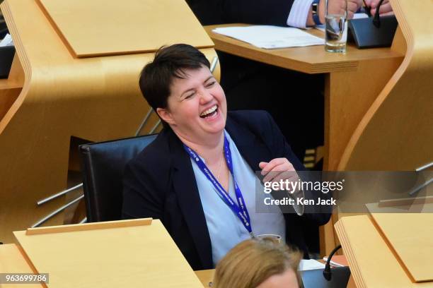 Scottish Conservative leader Ruth Davidson during a debate in the Scottish Parliament, the day after giving a lecture at Glasgow University which was...