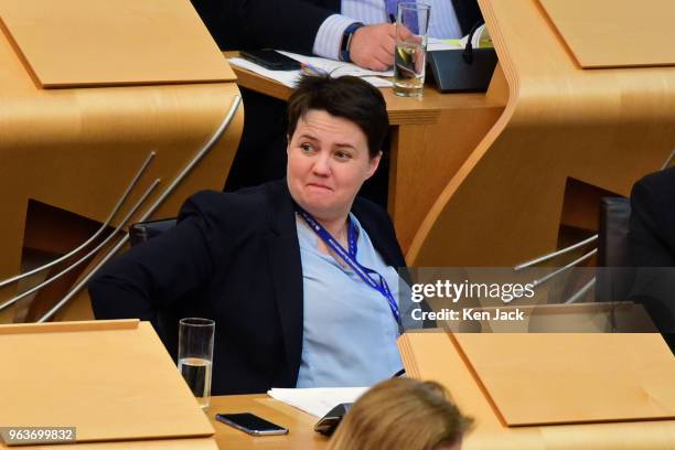 Scottish Conservative leader Ruth Davidson during a debate in the Scottish Parliament, the day after giving a lecture at Glasgow University which was...