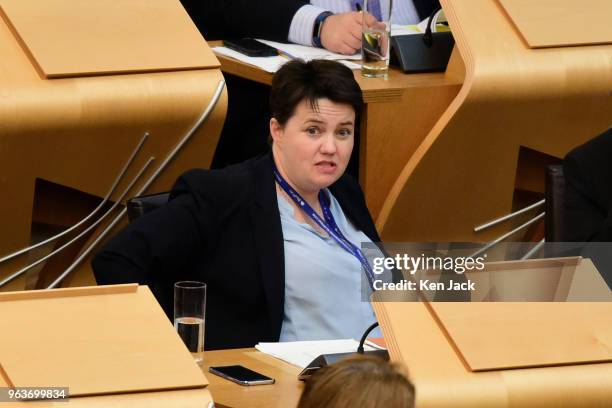 Scottish Conservative leader Ruth Davidson during a debate in the Scottish Parliament, the day after giving a lecture at Glasgow University which was...