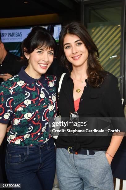 Nolwenn Leroy and Sandrine Calvayrac attend the 2018 French Open - Day Four at Roland Garros on May 30, 2018 in Paris, France.