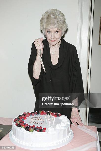 Elaine Stritch attends the final night of "At Home At The Carlyle: Elaine Stritch Singin' Sondheim...One Song At A Time" at the Cafe Carlyle on...