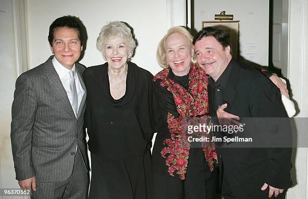 Michael Feinstein, Elaine Stritch, Liz Smith and Nathan Lane attend the final night of "At Home At The Carlyle: Elaine Stritch Singin' Sondheim...One...