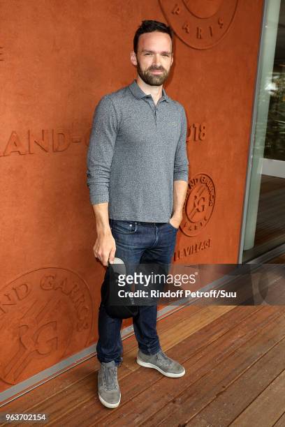 Actor Alban Lenoir attends the 2018 French Open - Day Four at Roland Garros on May 30, 2018 in Paris, France.