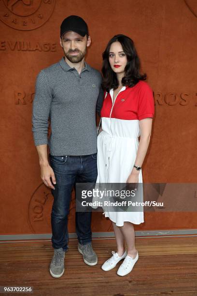 Actor Alban Lenoir and actress Anne Serra attends the 2018 French Open - Day Four at Roland Garros on May 30, 2018 in Paris, France.