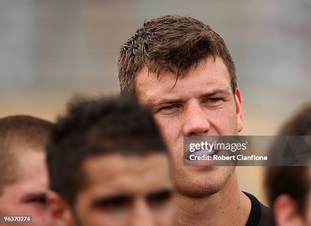 David Hille of the Bombers looks on during an Essendon Bombers intra-club AFL match at Deakin Oval on February 3, 2010 in Shepparton, Australia.