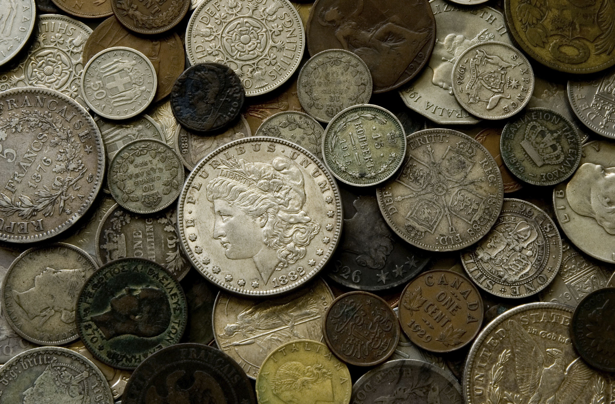 Old coins of different countries Old coins of different countries
