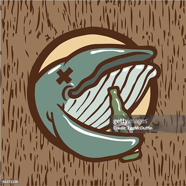 drunk whale - binge drinking stock illustrations