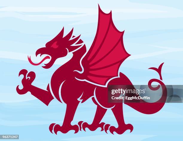 stockillustraties, clipart, cartoons en iconen met sweet dragon - gespleten tong