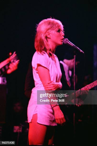 Debbie Harry of Blondie performs on stage at The Roundhouse on March 5th, 1978 in London United Kingdom.