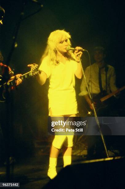Debbie Harry of Blondie performs on stage at The Roundhouse on March 5th, 1978 in London United Kingdom.