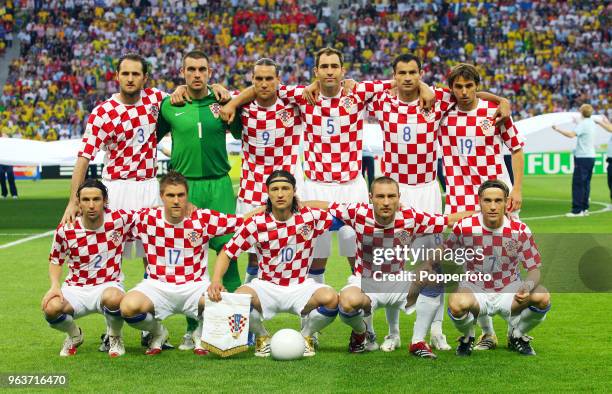 The Croatia team prior to the FIFA World Cup Group F match between Brazil and Croatia at the Olympiastadion in Berlin on June 13, 2006. Brazil won...