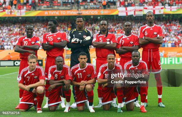 The Trinidad & Tobago team prior to the FIFA World Cup Group B match between England and Trinidad & Tobago at the Frankenstadion in Nuremberg,...