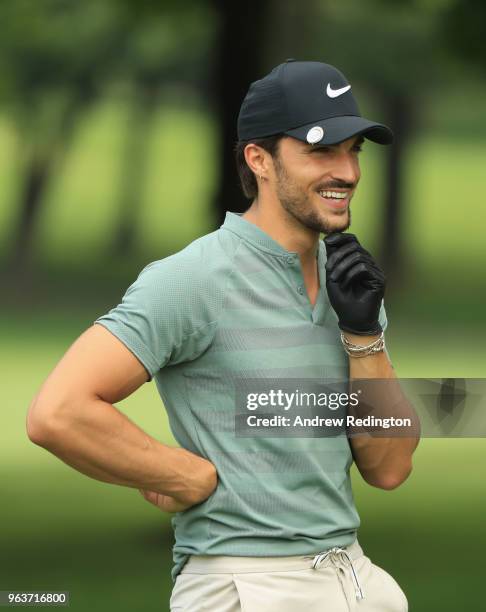 Mariano Di Vaio, Itaian blogger, is pictured during the Pro Am event prior to the start of the Italian Open at Gardagolf Country Club on May 29, 2018...