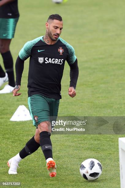 Portugal's forward Ricardo Quaresma in action during a training session at Cidade do Futebol training camp in Oeiras, outskirts of Lisbon, on May 30...