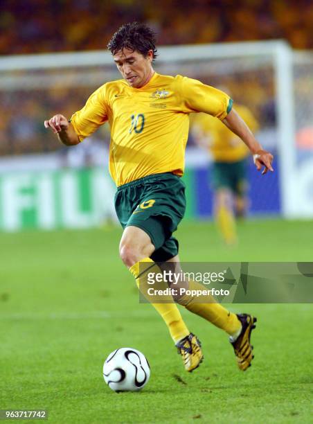 Harry Kewell of Austalia in action during the FIFA World Cup Group F match between Croatia and Australia at the Gottlieb-Daimler Stadion in Stuttgart...