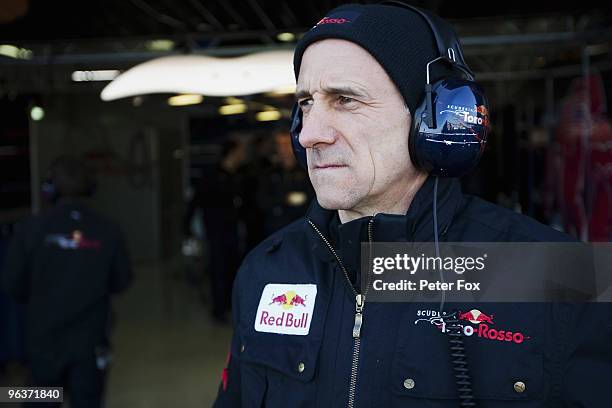 Scuderia Toro Rosso Team Principal Franz Tost is seen during winter testing at the Ricardo Tormo Circuit on February 3, 2010 in Valencia, Spain.