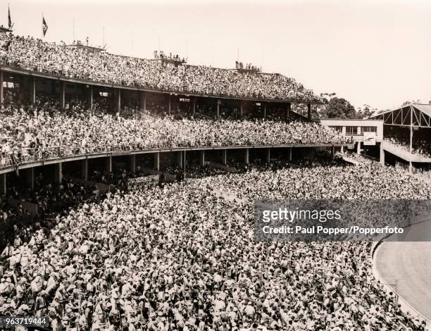 Part of the crowd of 77,000 spectators who witnessed the first day's play in the 3rd Test Match between Australia and England during the 1974/75...