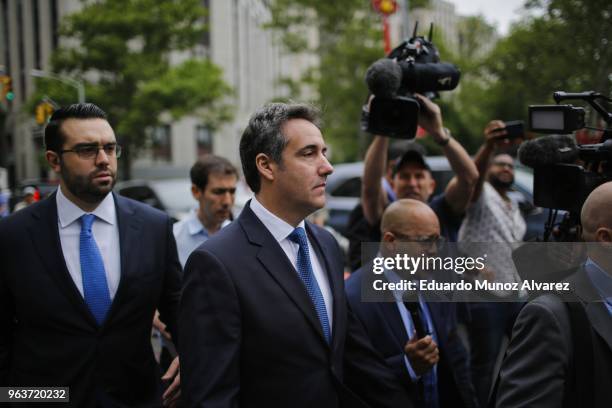 Michael Cohen, former personal lawyer and confidante for President Donald Trump, exits the United States District Court Southern District of New York...