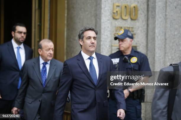 Michael Cohen, former personal lawyer and confidante for President Donald Trump, exits the United States District Court Southern District of New York...