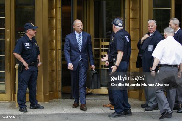 Michael Avenatti, lawyer of adult-film actress Stormy Daniels exits the United States District Court Southern District of New York on May 30, 2018 in...