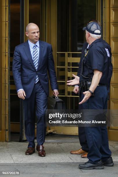 Michael Avenatti, lawyer of adult-film actress Stormy Daniels exits the United States District Court Southern District of New York on May 30, 2018 in...