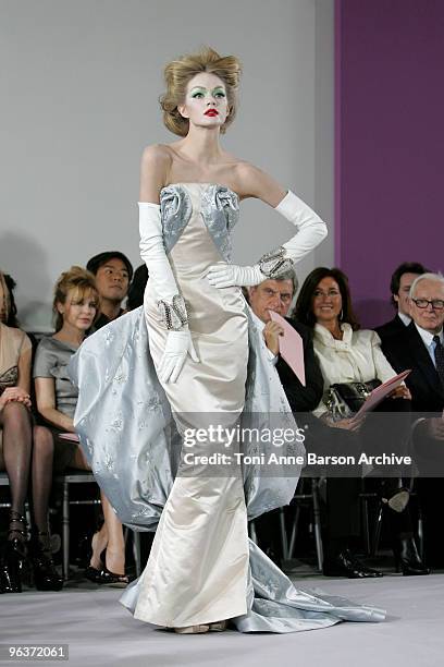 Model walks the runway at Christian Dior Haute-Couture show as part of the Paris Fashion Week Spring/Summer 2010 at Boutique Dior on January 25, 2010...