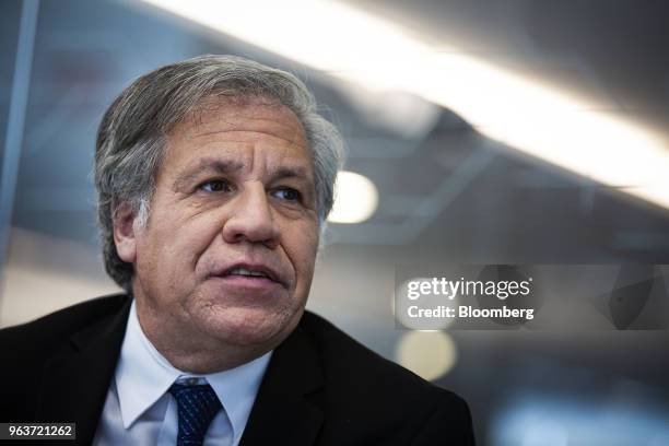 Luis Almagro, secretary general of the Organization of American States , speaks during an interview in Washington, D.C., U.S., on Wednesday, May 30,...