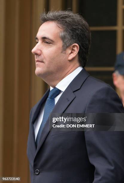 Michael Cohen, a longtime personal lawyer and confidante for President Donald Trump, leaves the United States District Court Southern District of New...