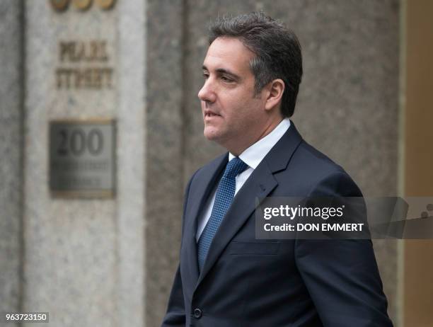 Michael Cohen, a longtime personal lawyer and confidante for President Donald Trump, leaves the United States District Court Southern District of New...