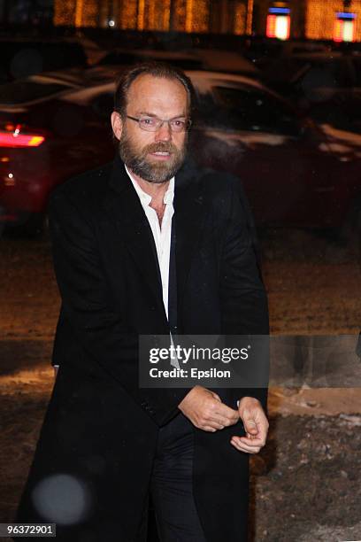 Actor Hugo Weaving attends the Russian premiere of 'The Wolfman' on February 2, 2010 in Moscow, Russia.