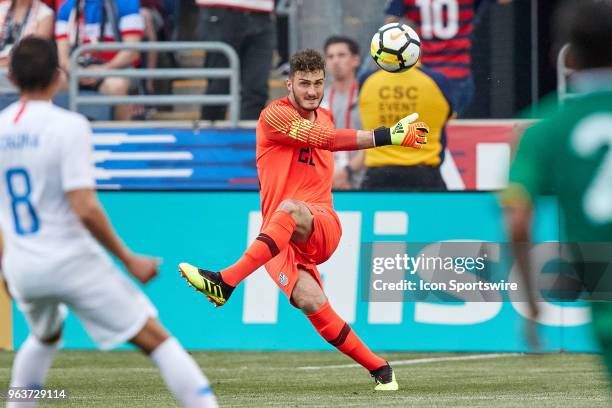 United States goalkeeper Alex Bono shoots the ball during the international friendly match between the United States and Bolivia at the Talen Energy...