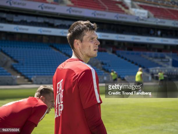 Rune Jarstein of Norway during training before Iceland v Norway at Ullevaal Stadion on May 30, 2018 in Oslo, Norway.