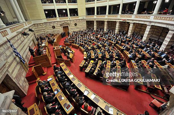 Greek parliament votes for the election of the new president of the Republic in Athens on February 3, 2010. The Greek parliament re-elected Karolos...