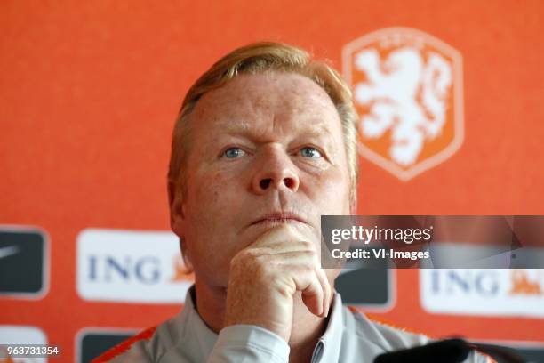 Coach Ronald Koeman of Holland during a training session prior to the International friendly match between Slovakia and The Netherlands at Stadium...